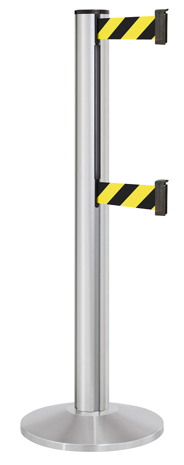 Beltrac 3000 ADA Portable Dual-Belt Stanchion | 15 FT Belts - SA - Satin - SF - Safety Stripe