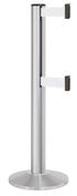 Beltrac 3000 ADA Portable Dual-Belt Stanchion | 15 FT Belts - SA - Satin - WT - White