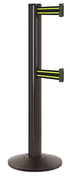 Beltrac 3000 ADA Portable Dual-Belt Stanchion | 15 FT Belts - SB - Statuary Bronze - BN - Black/Yellow