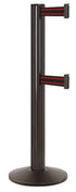 Beltrac 3000 ADA Portable Dual-Belt Stanchion | 15 FT Belts - SB - Statuary Bronze - BR - Black/Red