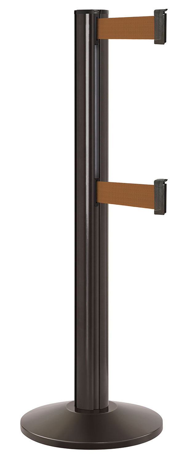 Beltrac 3000 ADA Portable Dual-Belt Stanchion | 15 FT Belts - SB - Statuary Bronze - BZ - Bronze