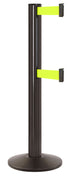 Beltrac 3000 ADA Portable Dual-Belt Stanchion | 15 FT Belts - SB - Statuary Bronze - FY - Florescent Yellow