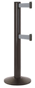 Beltrac 3000 ADA Portable Dual-Belt Stanchion | 15 FT Belts - SB - Statuary Bronze - GY - Gray
