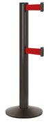 Beltrac 3000 ADA Portable Dual-Belt Stanchion | 15 FT Belts - SB - Statuary Bronze - RD - Red