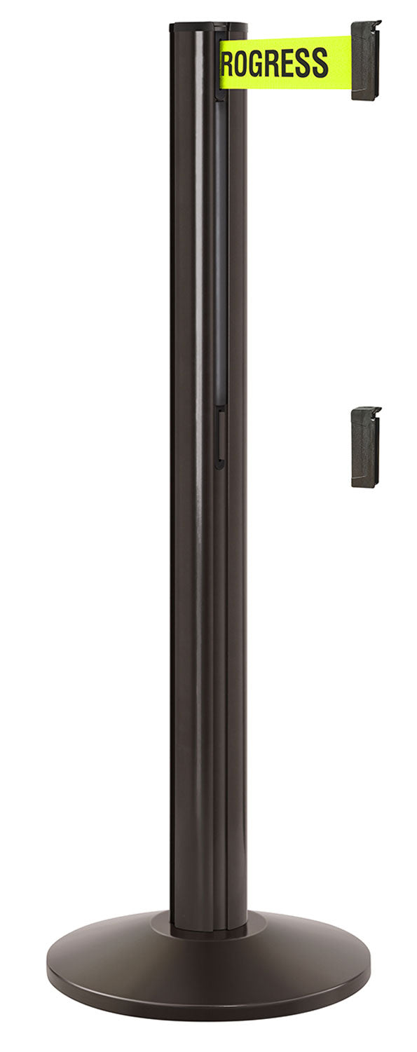 Beltrac 3000 ADA Portable Dual-Belt Stanchion | 15 FT Belts - SB - Statuary Bronze - S2 - Maintenance in Progress
