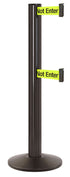 Beltrac 3000 ADA Portable Dual-Belt Stanchion | 15 FT Belts - SB - Statuary Bronze - S6 - Caution / Do Not Enter
