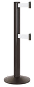 Beltrac 3000 ADA Portable Dual-Belt Stanchion | 15 FT Belts - SB - Statuary Bronze - WT - White