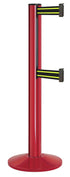 Beltrac 3000 ADA Portable Dual-Belt Stanchion | 15 FT Belts - TR - Torch Red - BN - Black/Yellow