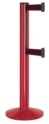 Beltrac 3000 ADA Portable Dual-Belt Stanchion | 15 FT Belts - TR - Torch Red - BY - Burgundy