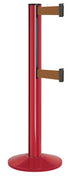 Beltrac 3000 ADA Portable Dual-Belt Stanchion | 15 FT Belts - TR - Torch Red - BZ - Bronze