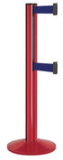 Beltrac 3000 ADA Portable Dual-Belt Stanchion | 15 FT Belts - TR - Torch Red - MB - Marine Blue