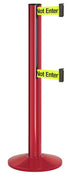 Beltrac 3000 ADA Portable Dual-Belt Stanchion | 15 FT Belts - TR - Torch Red - S6 - Caution / Do Not Enter