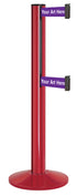 Beltrac 3000 ADA Portable Dual-Belt Stanchion | 15 FT Belts - TR - Torch Red - SU - Custom Printing
