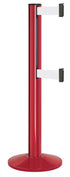 Beltrac 3000 ADA Portable Dual-Belt Stanchion | 15 FT Belts - TR - Torch Red - WT - White