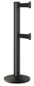 Beltrac 3000 ADA Portable Dual-Belt Stanchion | 15 FT Belts - WB - Wrinkle Black - BK - Black