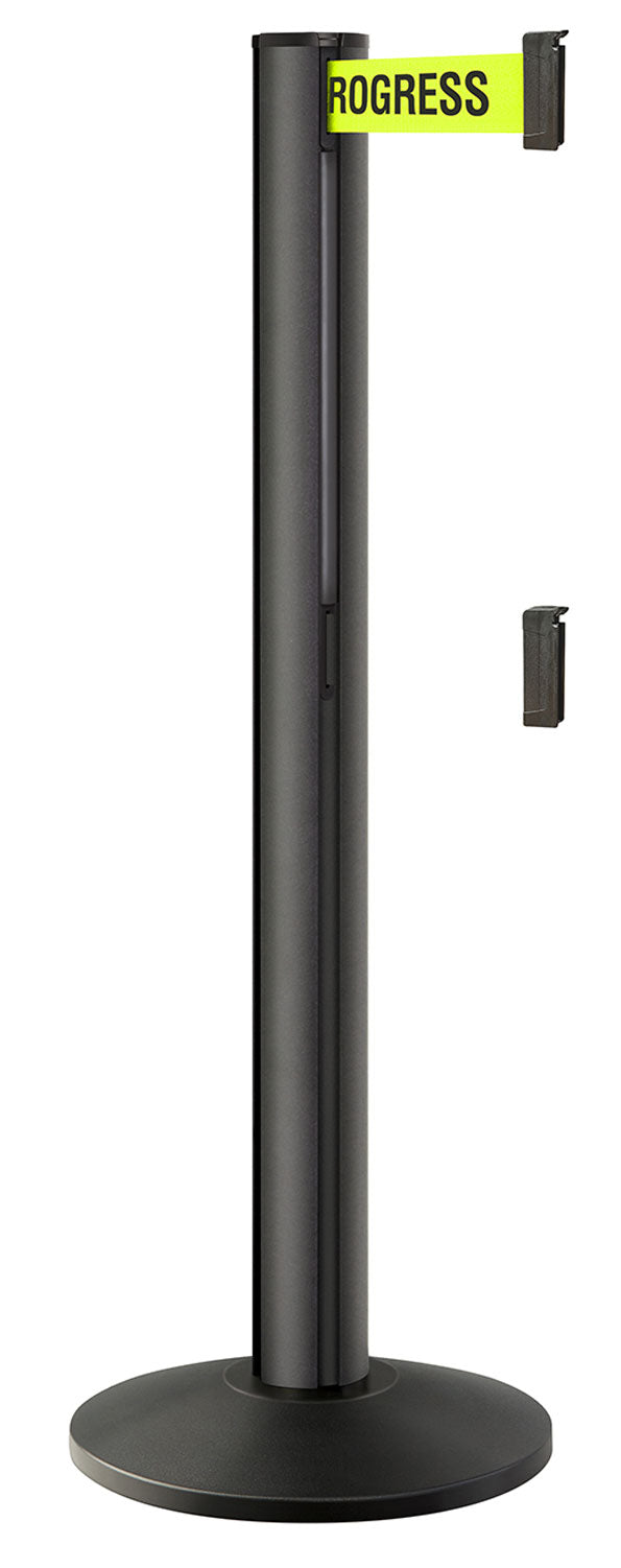 Beltrac 3000 ADA Portable Dual-Belt Stanchion | 15 FT Belts - WB - Wrinkle Black - S2 - Maintenance in Progress