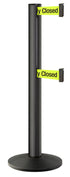 Beltrac 3000 ADA Portable Dual-Belt Stanchion | 15 FT Belts - WB - Wrinkle Black - S7 - Temporarily Closed