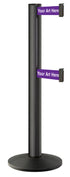 Beltrac 3000 ADA Portable Dual-Belt Stanchion | 15 FT Belts - WB - Wrinkle Black - SU - Custom Printing
