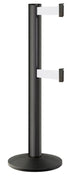 Beltrac 3000 ADA Portable Dual-Belt Stanchion | 15 FT Belts - WB - Wrinkle Black - WT - White