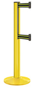 Beltrac 3000 ADA Portable Dual-Belt Stanchion | 15 FT Belts - YL - Yellow - BN - Black/Yellow