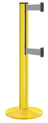 Beltrac 3000 ADA Portable Dual-Belt Stanchion | 15 FT Belts - YL - Yellow - GY - Gray