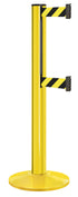 Beltrac 3000 ADA Portable Dual-Belt Stanchion | 15 FT Belts - YL - Yellow - SF - Safety Stripe