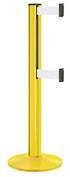 Beltrac 3000 ADA Portable Dual-Belt Stanchion | 15 FT Belts - YL - Yellow - WT - White