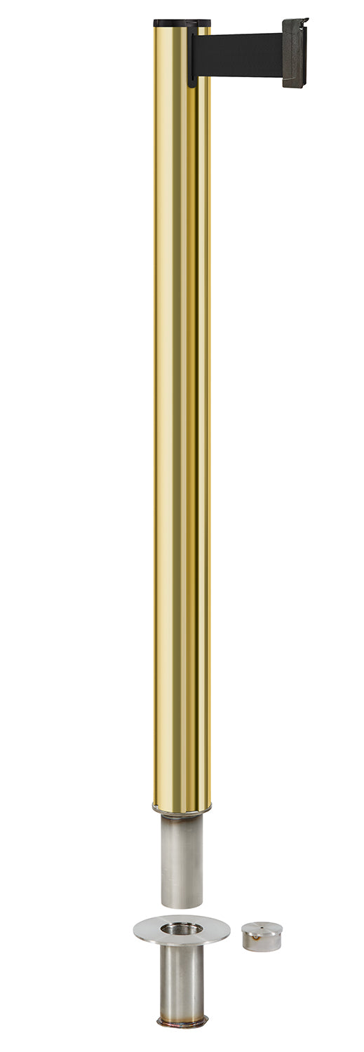 Beltrac 3000 Removable Retractable Belt Stanchion - GD - Gold - Floor Socket
