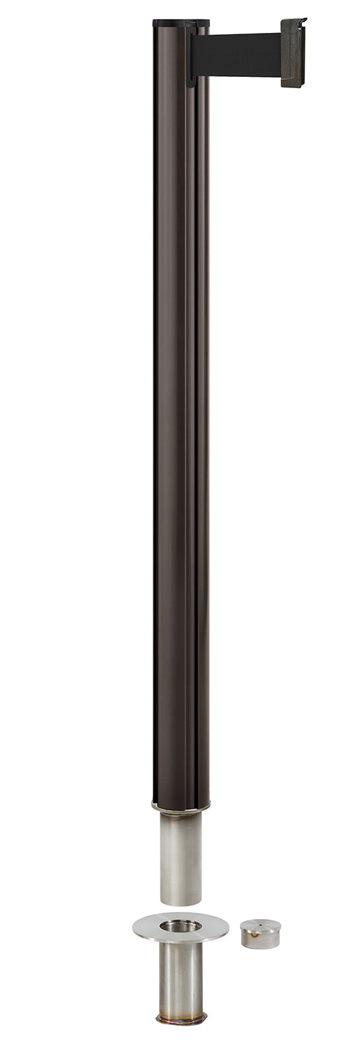 Beltrac 3000 Removable Retractable Belt Stanchion - SB - Statuary Bronze - Floor Socket