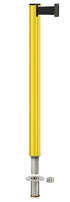 Beltrac 3000 Removable Retractable Belt Stanchion - YL - Yellow - Floor Socket
