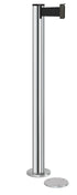 Beltrac 3000 Magnetic Retractable Belt Stanchion - CL - Chrome - 5.5" Carpet Magnetic