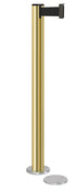 Beltrac 3000 Magnetic Retractable Belt Stanchion - GD - Gold - 5.5" Carpet Magnetic