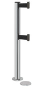 Beltrac 3000 ADA Magnetic Dual-Belt Stanchion - CL - Chrome - 5.5" Carpet Magnetic - 10 FT