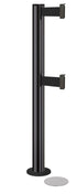 Beltrac 3000 ADA Magnetic Dual-Belt Stanchion - GB - Gloss Black - 5.5" Carpet Magnetic - 10 FT