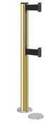 Beltrac 3000 ADA Magnetic Dual-Belt Stanchion - GD - Gold - 5.5" Carpet Magnetic - 10 FT