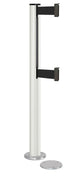 Beltrac 3000 ADA Magnetic Dual-Belt Stanchion - LW - Lavi White - 5.5" Carpet Magnetic - 10 FT