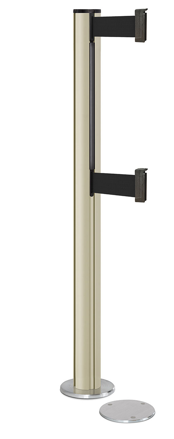 Beltrac 3000 ADA Magnetic Dual-Belt Stanchion - PS - Pacific Sand - 5.5" Carpet Magnetic - 10 FT