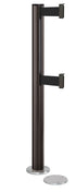 Beltrac 3000 ADA Magnetic Dual-Belt Stanchion - SB - Statuary Bronze - 5.5" Carpet Magnetic - 10 FT