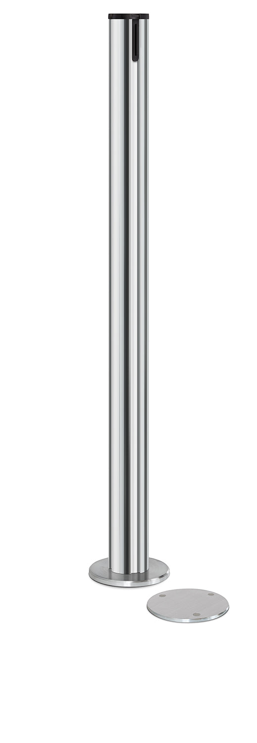 Beltrac Magnetic Partition Post | No Belt - CL - Chrome - 5.5" Carpet Magnetic