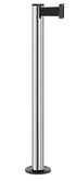 Beltrac 3000 Permanent Retractable Belt Stanchion - CL - Chrome - Black Permanent
