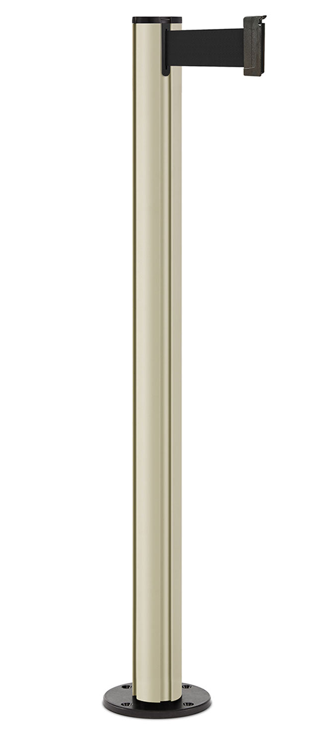 Beltrac 3000 Permanent Retractable Belt Stanchion - PS - Pacific Sand - Black Permanent