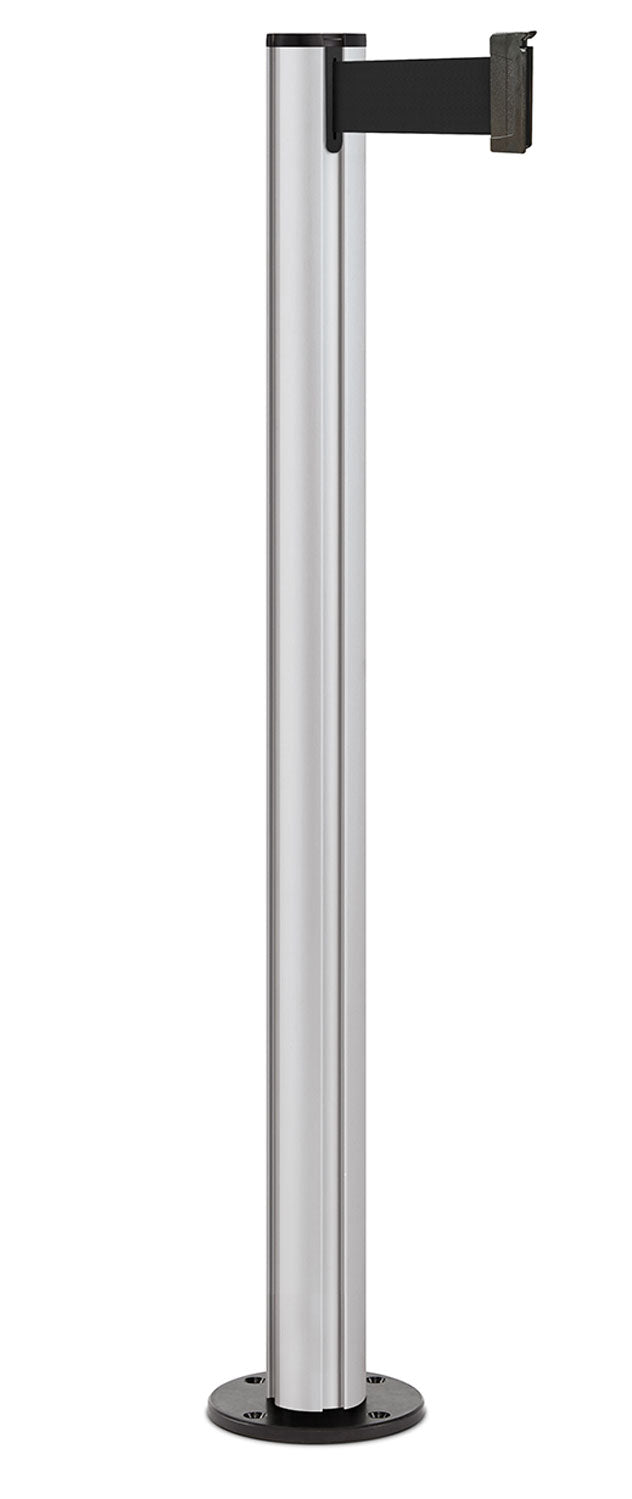 Beltrac 3000 Permanent Retractable Belt Stanchion - SA - Satin - Black Permanent