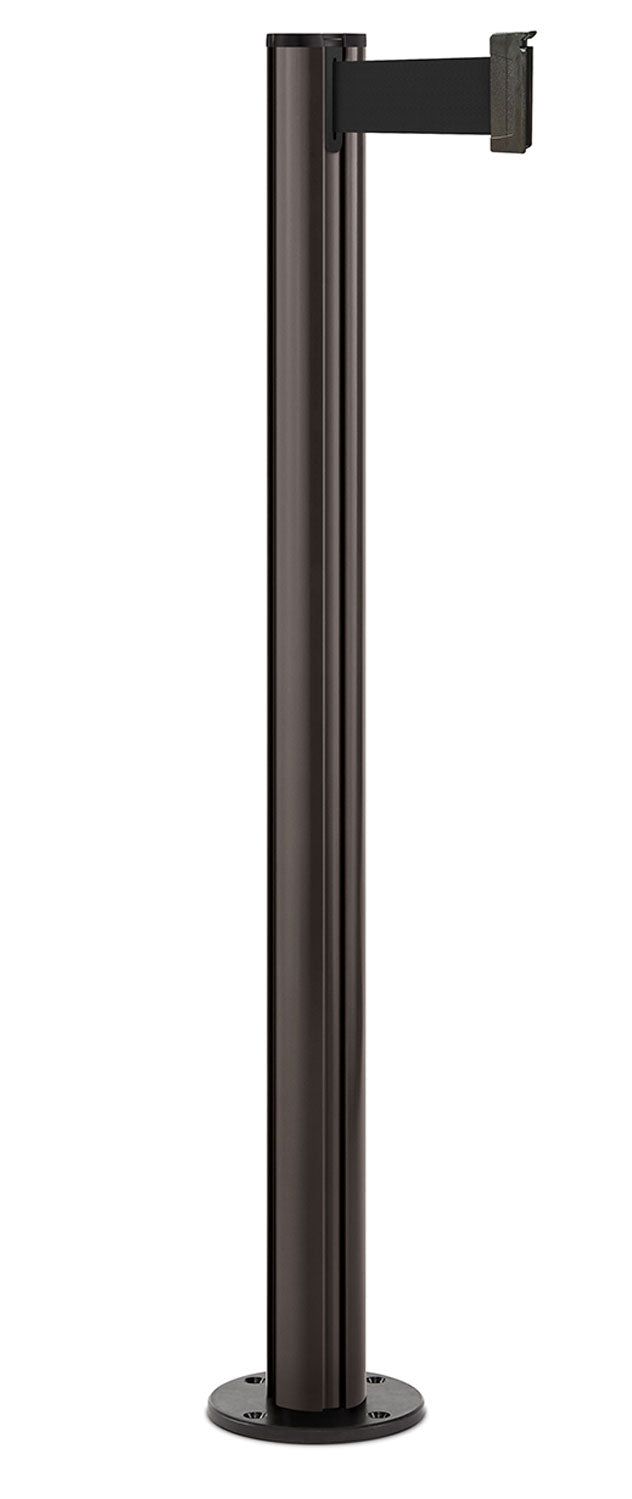 Beltrac 3000 Permanent Retractable Belt Stanchion - SB - Statuary Bronze - Black Permanent