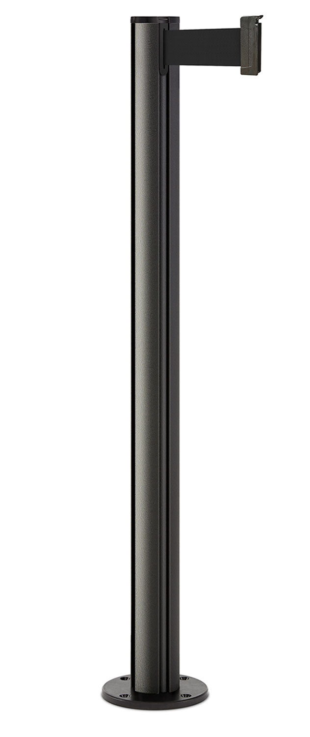 Beltrac 3000 Permanent Retractable Belt Stanchion - WB - Wrinkle Black - Black Permanent