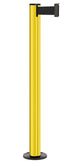 Beltrac 3000 Permanent Retractable Belt Stanchion - YL - Yellow - Black Permanent