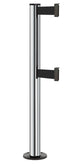 Beltrac 3000 ADA Permanent Dual-Belt Stanchion - CL - Chrome - Black Permanent - 10 FT