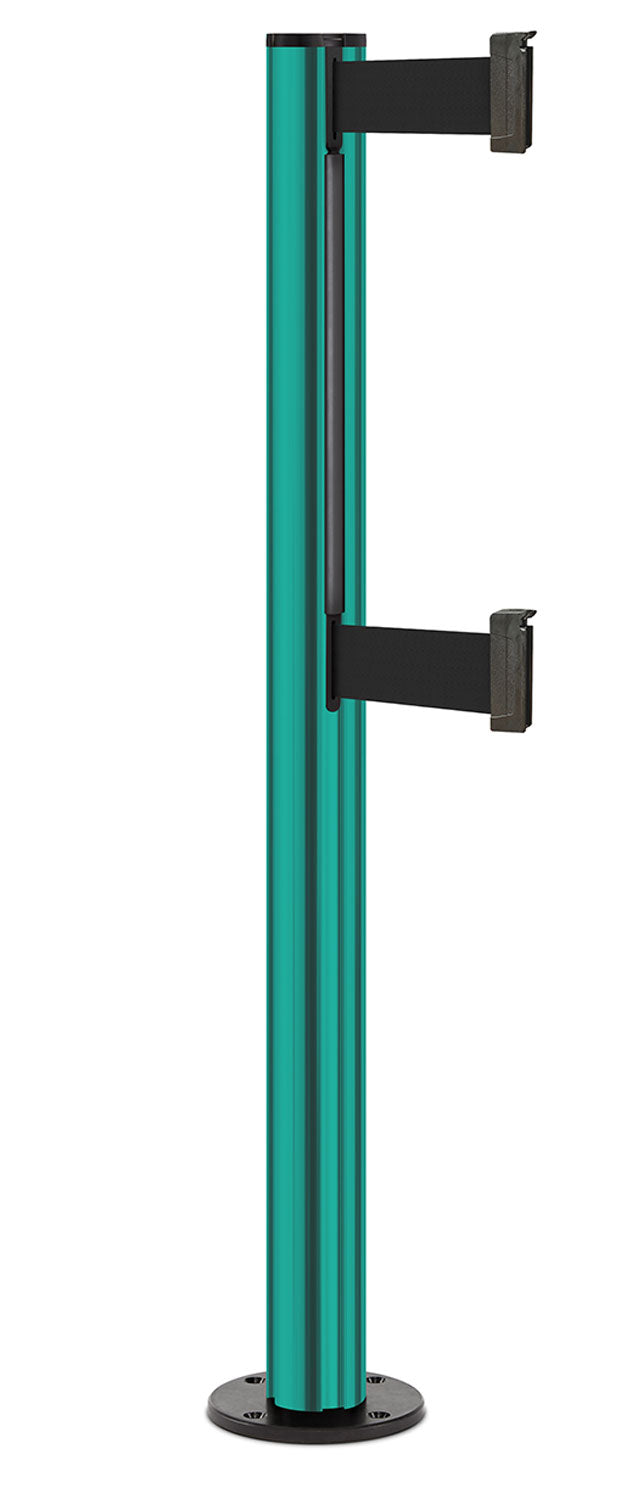 Beltrac 3000 ADA Permanent Dual-Belt Stanchion - CS - Custom - Black Permanent - 10 FT