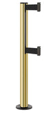 Beltrac 3000 ADA Permanent Dual-Belt Stanchion - GD - Gold - Black Permanent - 10 FT
