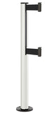 Beltrac 3000 ADA Permanent Dual-Belt Stanchion - LW - Lavi White - Black Permanent - 10 FT