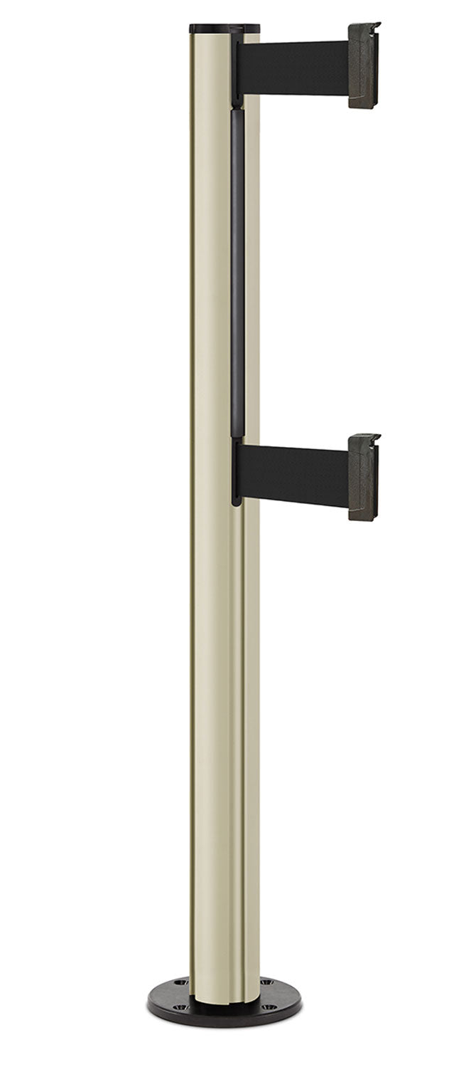 Beltrac 3000 ADA Permanent Dual-Belt Stanchion - PS - Pacific Sand - Black Permanent - 10 FT